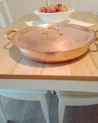padella in rame acciaio(da chef  con coperchio cm 