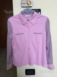Camicia donna rosa in cotone e seta