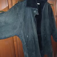 giaccone di pelle scamosciata nera