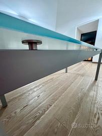 Scrivania acciaio e vetro temperato  180x90