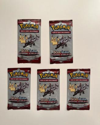5 Booster Pokemon Sole e Luna Invasione Scarlatta