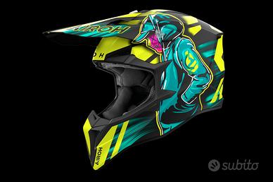 Casco AIROH WRAAAP CYBER da Cross Giallo Opaco