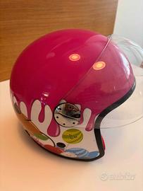 Casco moto bambina/o fucsia