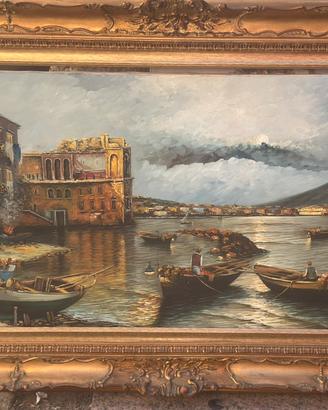 Pittura olio su cornice antica