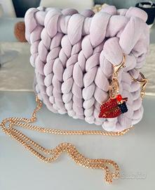 Clutch bag velluto marshmallow lilla