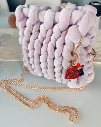 Clutch bag velluto marshmallow lilla
