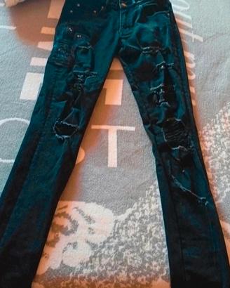 Jeans neri strappati tg s  pari al nuovo