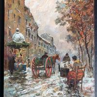 Dipinto olio su tavola G.Salvi “Milano”