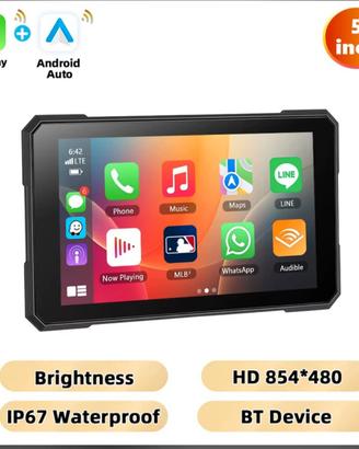 display navigatore podofo 5" ip67 carplay android
