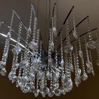 Lampadario  Ideal Lux a gocce di cristalli e led