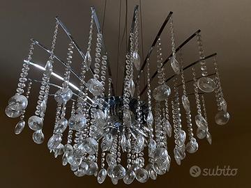 Lampadario  Ideal Lux a gocce di cristalli