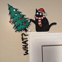 Decorazione Natale Gatto sopra porta