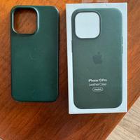 Cover in pelle verde iphone 13pro originale