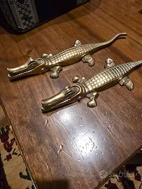 Schiaccianoci coccodrillo - ottone 