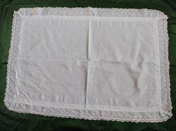 Antica Coprifedera Cotone Con Iniziali Ricamate E 