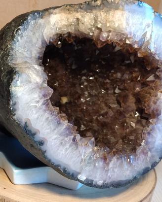 Grande geode quarzo citrino e ametista - Brasile