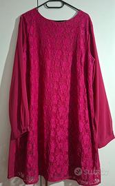 abito elegante fucsia in pizzo ITA 54