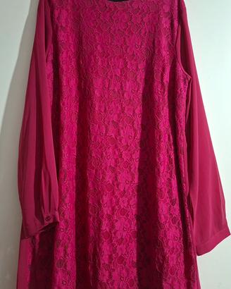 abito elegante fucsia in pizzo ITA 54