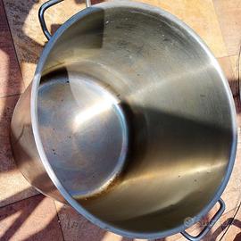 Pentola in acciaio  AGNELLI Lt. 50 con COPERCHIO.