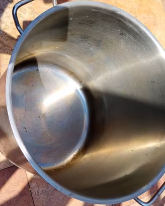 Pentola in acciaio  AGNELLI Lt. 50 con COPERCHIO.