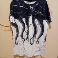 Maglia con tentacoli tg L piovra 🐙  bianconero