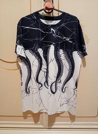 Maglia con tentacoli tg L piovra 🐙  bianconero