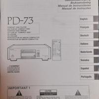 Lettore CD PIONEER PD-73 Manuale istruzioni