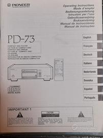 Lettore CD PIONEER PD-73 Manuale istruzioni