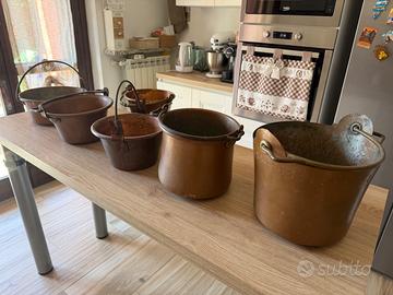 Set pentole di rame Vintage