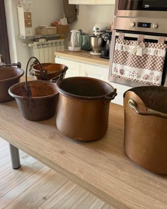 Set pentole di rame Vintage