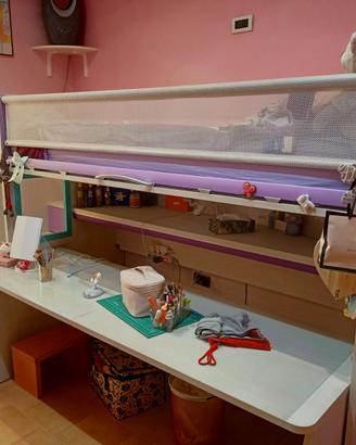 Letto soppalco con cassettiera e scrivania