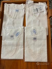 4 canottiere cotone con pizzo nuove taglia 4