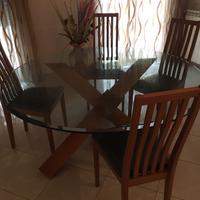 Tavolo da sala da pranzo soggiorno in cristallo