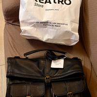 Borsa zaino eco pelle nera nuova