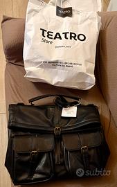 Borsa zaino eco pelle nera nuova