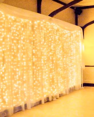 600 LED 6Mx3M Tenda Luminosa Natale Esterno Inte