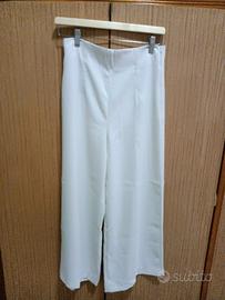 Pantaloni panna eleganti cropped