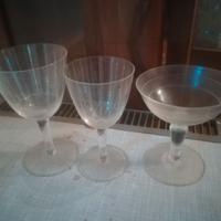 3 Set da 6 bicchieri cristallo