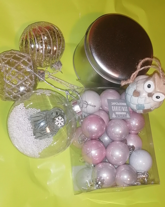 Set Natale addobbi misti e catena luminosa led