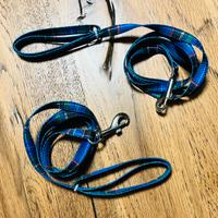 Set di 2 guinzagli scozzese blu 100cm