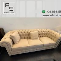 Divano Poltrona Chester pelle tessuto chesterfield