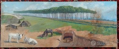 quadro campagna romana Raffaele Cancelliere 1920