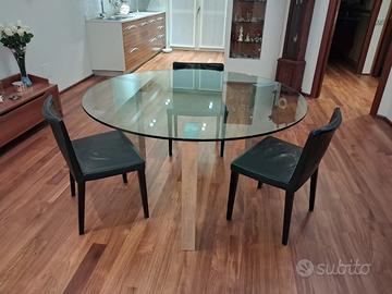 Tavolo in vetro cappellini rotondo diametro 150