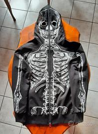 Carnevale Felpa scheletro 14 anni nuova