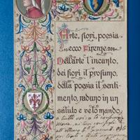 Dante Firenze cartolina arte 1902 spedita a Osimo