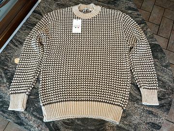 Maglione girocollo a maglia grossa Made in Italy