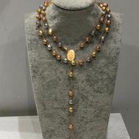 Rosario mille luci in oro 18 carati lungo 80 cm