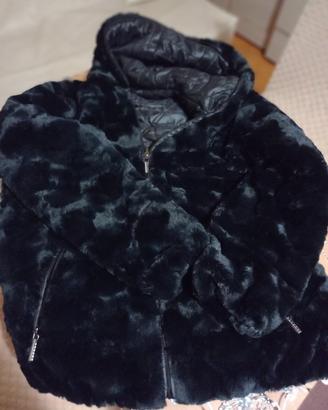 giubbotto nero in pelliccia duplefas 
