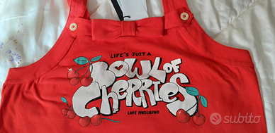Love moschino canotta top rossa fiocco nuova