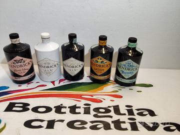 SET DI 5 BOTTIGLIE VUOTE DI GIN HENDRICKS DIVERSE 